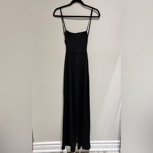 Brand NWT Oh Polly Elegant Black Spaghetti Strap Backless Jumpsuit